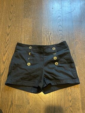 Express Black Sailor Button High-Rise Jean Shorts. Size 4